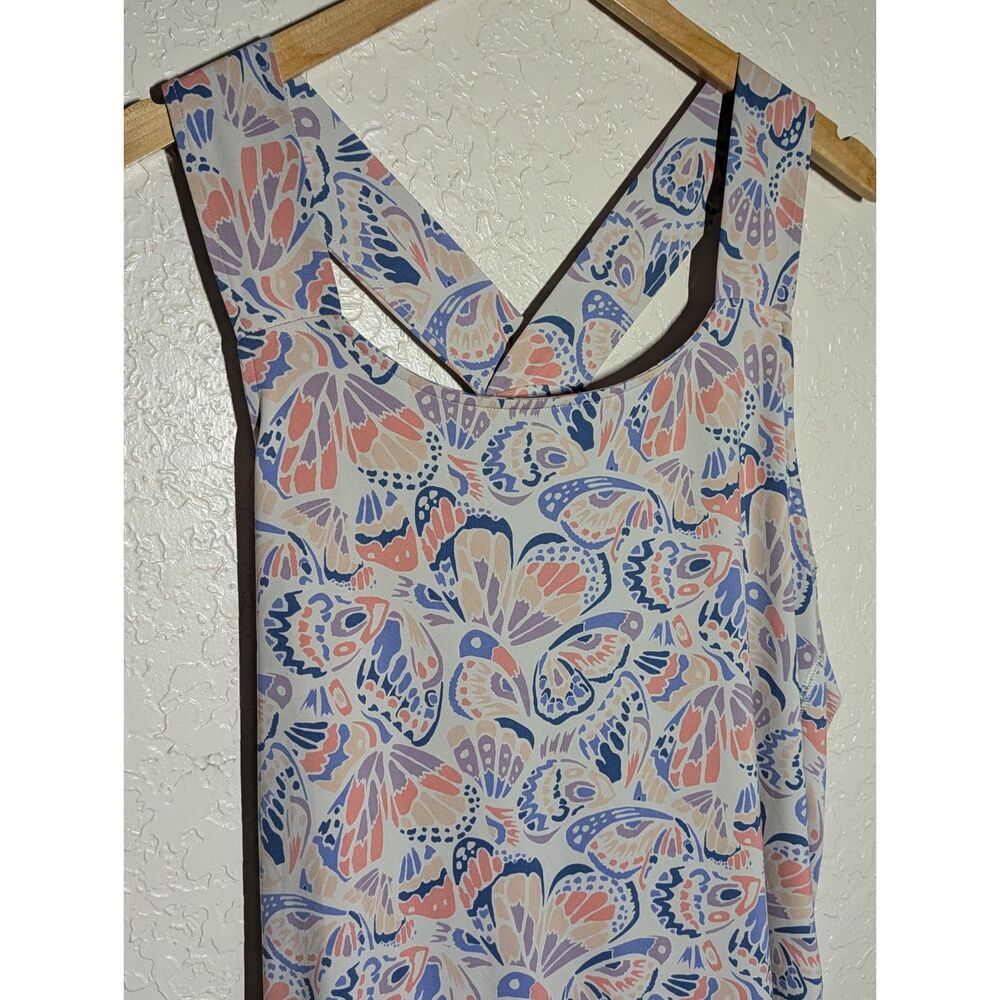 Duluth Trading Co Women's 1X Butterfly Print Racerback Activewear Tank Top - Picture 3 of 9
